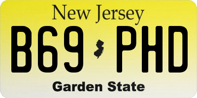 NJ license plate B69PHD