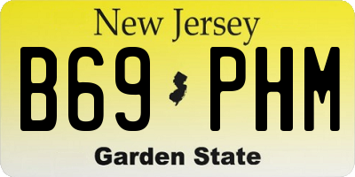 NJ license plate B69PHM
