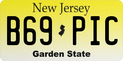 NJ license plate B69PIC