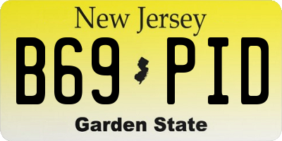 NJ license plate B69PID