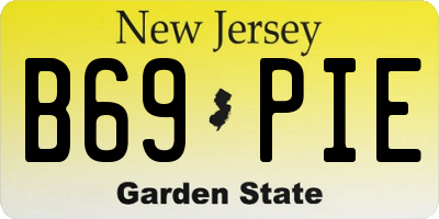 NJ license plate B69PIE