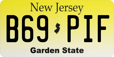 NJ license plate B69PIF