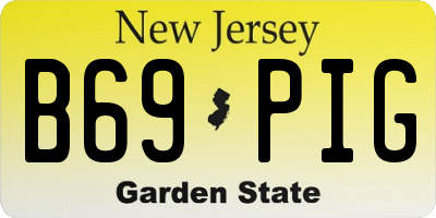 NJ license plate B69PIG