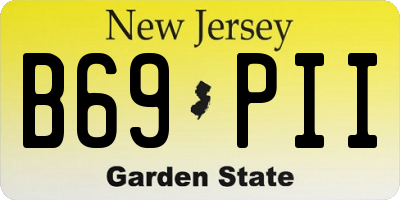 NJ license plate B69PII
