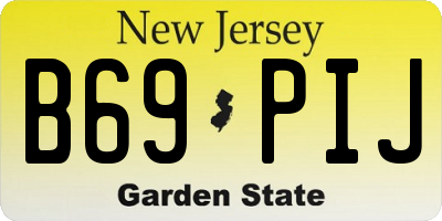 NJ license plate B69PIJ
