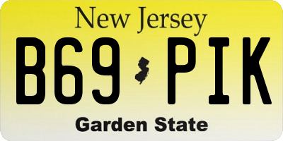 NJ license plate B69PIK