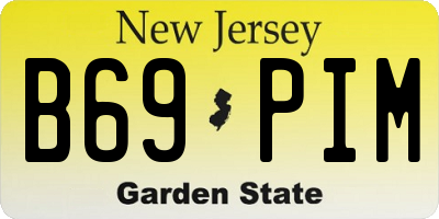 NJ license plate B69PIM