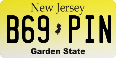 NJ license plate B69PIN