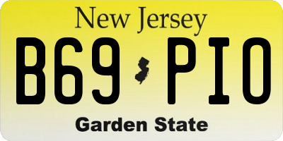 NJ license plate B69PIO