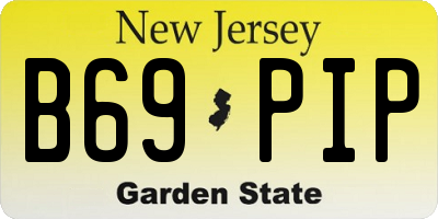 NJ license plate B69PIP