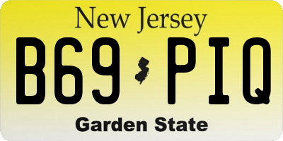 NJ license plate B69PIQ