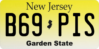 NJ license plate B69PIS