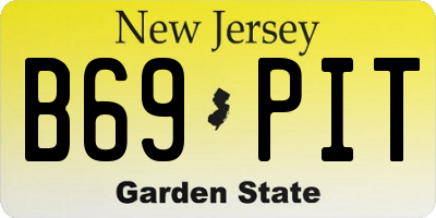 NJ license plate B69PIT