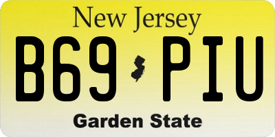 NJ license plate B69PIU