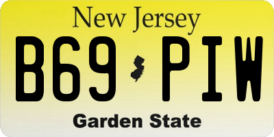 NJ license plate B69PIW
