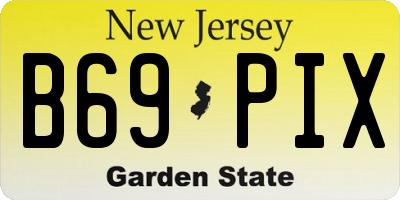 NJ license plate B69PIX