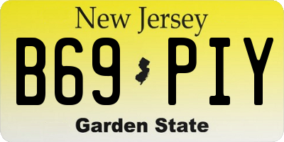 NJ license plate B69PIY