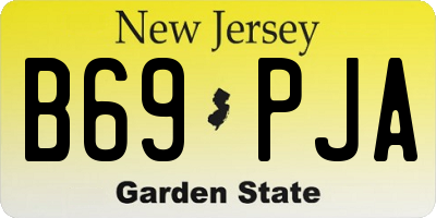 NJ license plate B69PJA