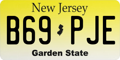 NJ license plate B69PJE