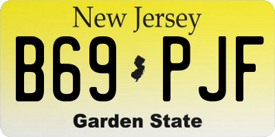 NJ license plate B69PJF