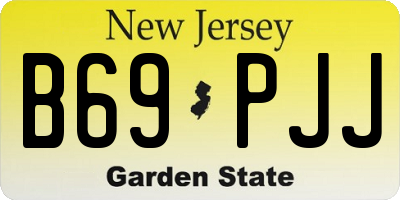 NJ license plate B69PJJ