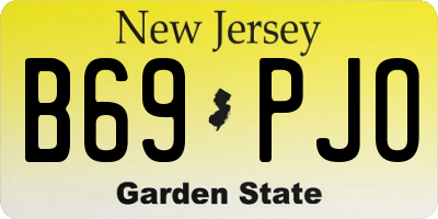 NJ license plate B69PJO