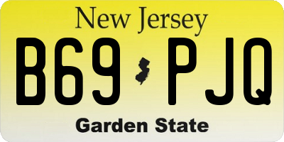 NJ license plate B69PJQ