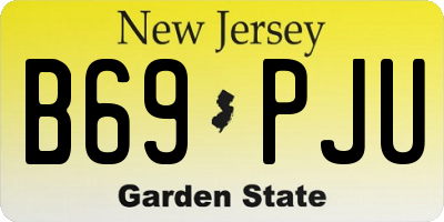 NJ license plate B69PJU