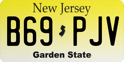 NJ license plate B69PJV