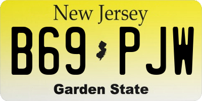 NJ license plate B69PJW