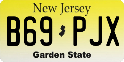 NJ license plate B69PJX