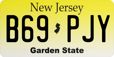NJ license plate B69PJY