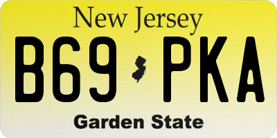 NJ license plate B69PKA