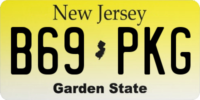 NJ license plate B69PKG