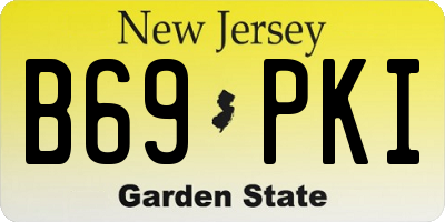 NJ license plate B69PKI
