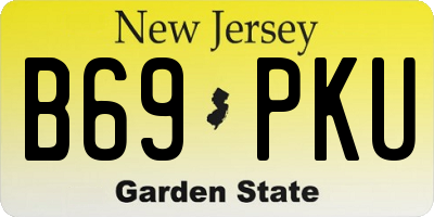 NJ license plate B69PKU
