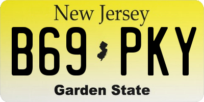 NJ license plate B69PKY
