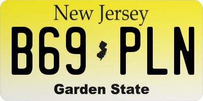 NJ license plate B69PLN