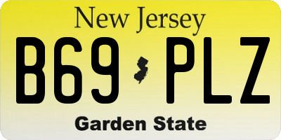 NJ license plate B69PLZ
