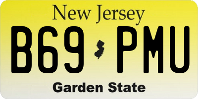 NJ license plate B69PMU