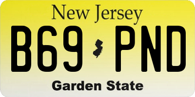 NJ license plate B69PND