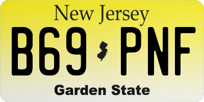 NJ license plate B69PNF
