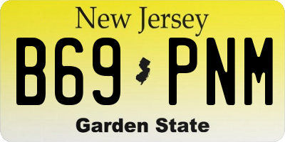NJ license plate B69PNM