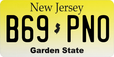 NJ license plate B69PNO