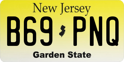 NJ license plate B69PNQ