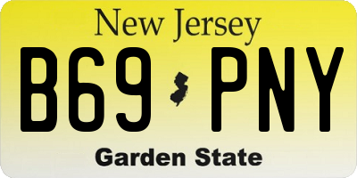 NJ license plate B69PNY