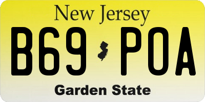 NJ license plate B69POA