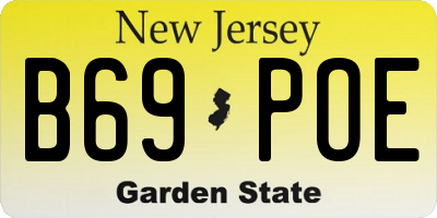 NJ license plate B69POE