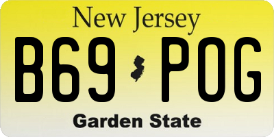 NJ license plate B69POG