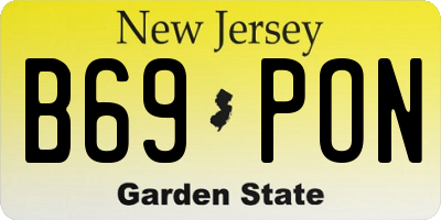 NJ license plate B69PON